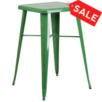 Flash Furniture CH-31330-GN-GG Square Bar Height Table in Green
